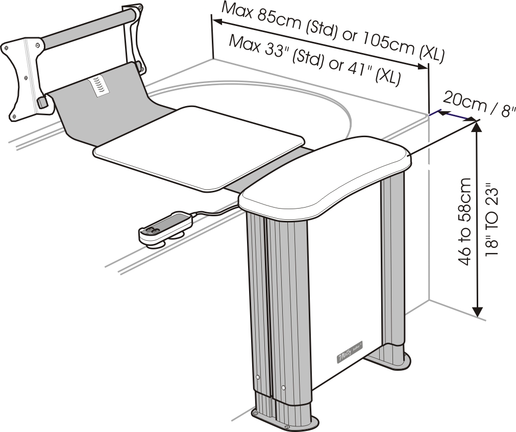 Molly Bather Padded Seat Makes Transferring Easy.